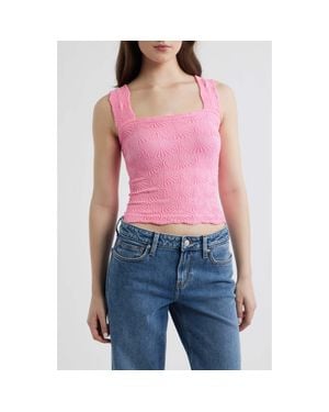 Free People Love Letter Floral Knit Camisole - Pink