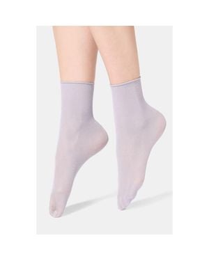 Oroblu Assorted 2-Pack Metallic Crew Socks - Purple