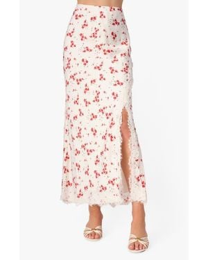Cami NYC Teagan Floral Hammered Satin Maxi Skirt - Pink