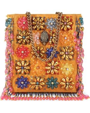 Kurt Geiger Mini Beaded Tote - Orange