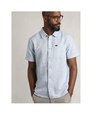 Weird Fish Washton Short Sleeve Shirt - Blue