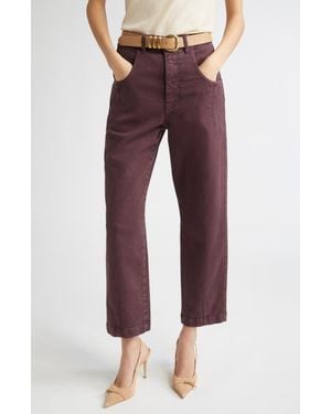 Eleventy Crop Straight Leg Jeans - Red