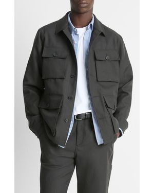 Vince Tropical Wool Field Jacket - Black