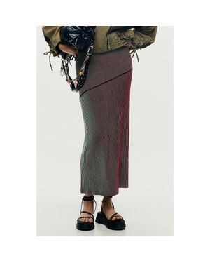 Desigual Stripe Maxi Skirt - Black