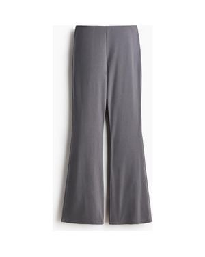 H&M Flared Modal-Blend Pants - Gray