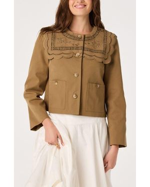 Astr Cleo Cotton Canvas Jacket - Brown