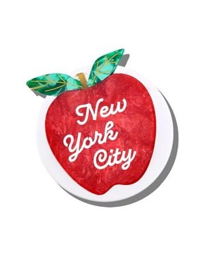 Solar Eclipse Hand Painted Ny Apple Phone Grip - Red
