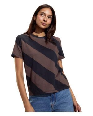 Cynthia Rowley Diagonal Stripe Tee - Blue