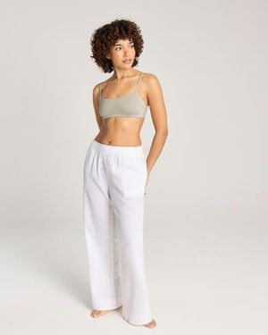 Nudea The Seersucker Button Long Pant - White