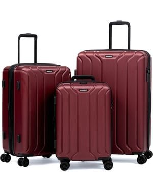 NONSTOP New York 3 Piece Set (20/24/ 28) 4 Wheel Luggage Set + 3 Packing Cubes - Red