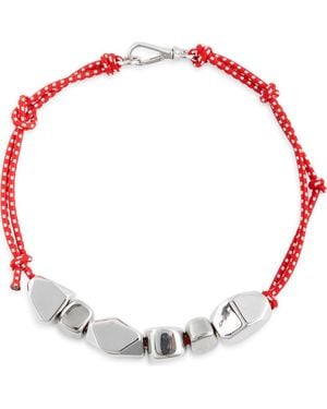 Plan C Stone Cord Necklace - Red