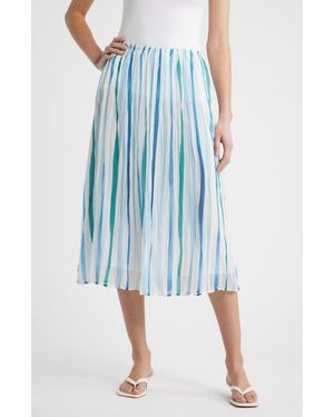 Cloth & Stone Pleated Midi Skirt - Blue