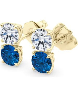 HauteCarat Double Birthstone Earrings - Blue