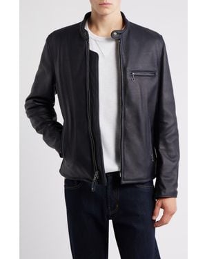 Schott Nyc Café Racer Oil Tanned Leather Moto Jacket - Black