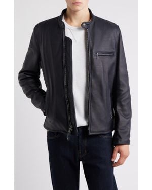 Schott Nyc Café Racer Oil Tanned Leather Moto Jacket - Black