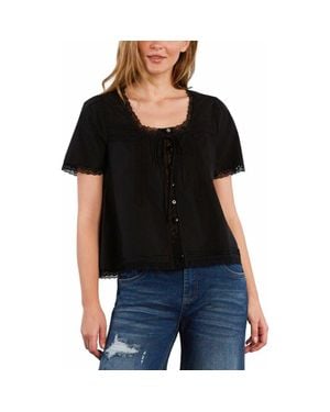 Billy T Cottage Lace Top - Black