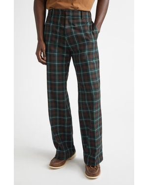 Stockholm Surfboard Club Sune Plaid Bootcut Pants - Gray