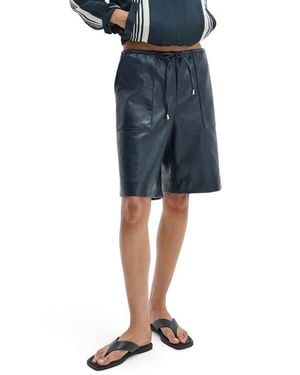 Rag & Bone Claire Faux Leather Shorts - Blue