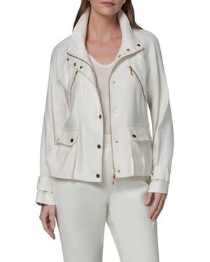 Donna Karan Linen Blend Jacket - Gray