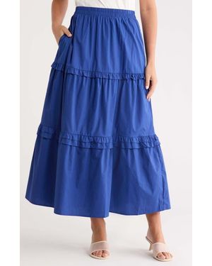 Sugarlips Isabel Ruffle Maxi Skirt - Blue