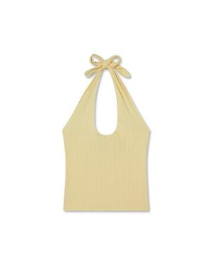 VIR VITA Pauline Pointelle Halter Top - Metallic