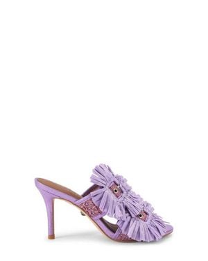Kurt Geiger Raffia Flower Buckle Sandal - Purple