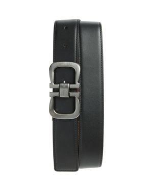Ferragamo Double Adjustable Reversible Leather Belt - Gray