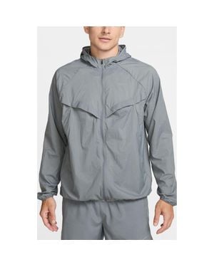 Nike Stride Dri-Fit Uv Hooded Running Jacket - Gray