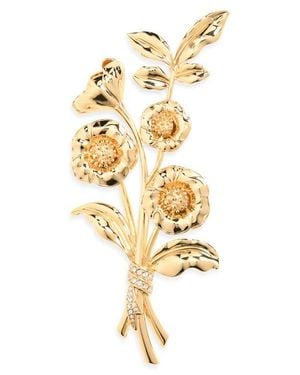 Carolina Herrera Flower Brooch - Metallic