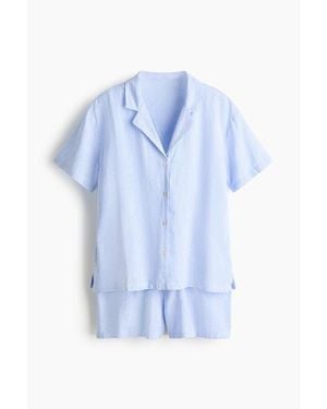 H&M Linen-Blend Pajamas - Blue