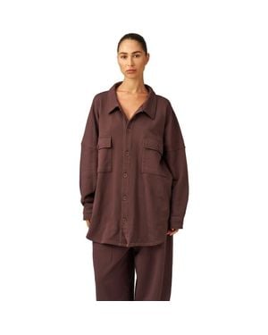Gottex Beach Life Cozy Coast Airport Button Up Shacket - Brown
