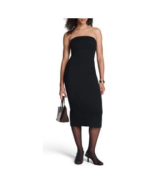 Spanx Strapless Ponte Midi Dress - Black