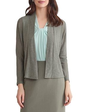 Kasper Dolman Knit Cardigan Sweater - Gray