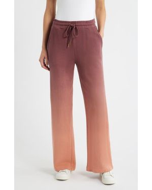 City Blues Ombré Dip Dye Drawstring Lounge Pants - Red