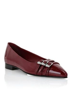 Philipp Plein Multi-Strap Ballerina Flats Skull - Red