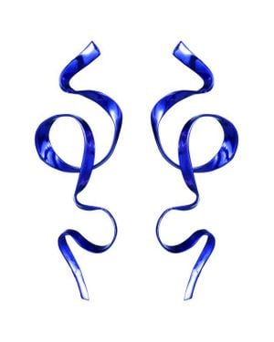 Sterling King Allegro Ribbon Drop Earrings - Blue
