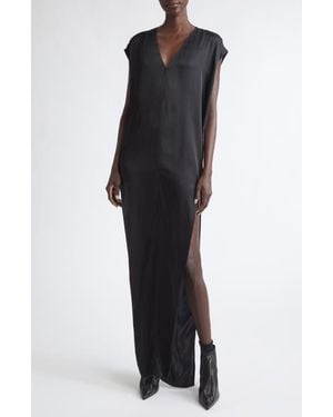 Rick Owens Arrowhead Satin Shift Gown - Black