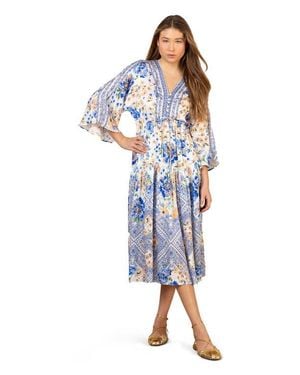 Hale Bob Arianell Charmeuse Midi Dress - Blue