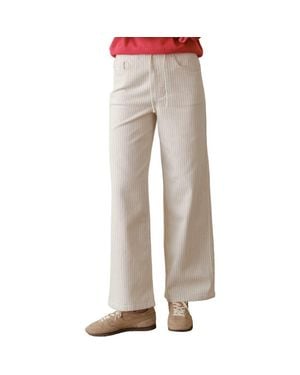 Marine Layer Ella Stripe Wide Leg Drawstring Pants - Gray