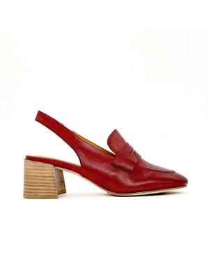 Amie Rafa Glasgow Leather Mules - Red