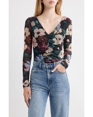 Cleobella Cariad Long Sleeve Mesh Top - Blue