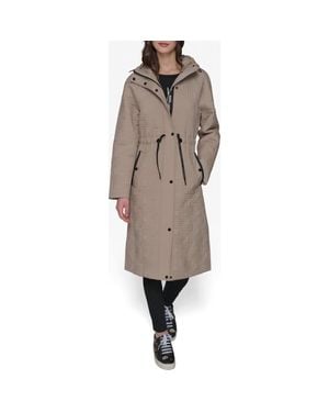 Karl Lagerfeld Double L Quilted Coat - Gray