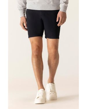 Dek Galaxy 8.5-Inch Bermuda Flat Front Stretch Twill Shorts - Black