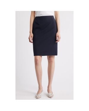 BOSS Vileah Virgin Wool Pencil Skirt - Blue