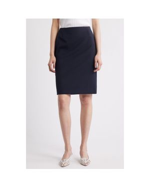 BOSS Vileah Virgin Wool Pencil Skirt - Blue