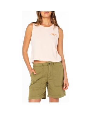 Roxy Wildflower Cotton Graphic Tank - Green