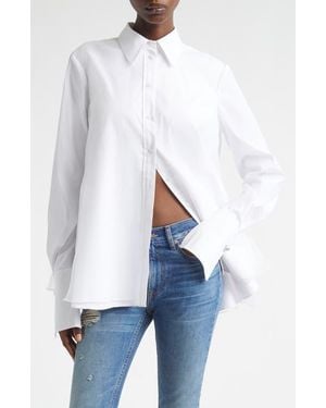 Brandon Maxwell The Vaughn Frothy Layered Button-Up Shirt - White