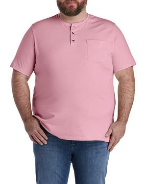 Harbor Bay by DXL Slub Henley Shirt - Pink