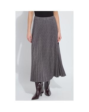 Lyssé Pierra Pleated Ponte Midi Skirt - Gray