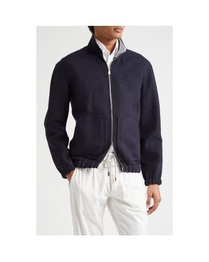 Eleventy Wool Double-Face Bomber Jacket - Black